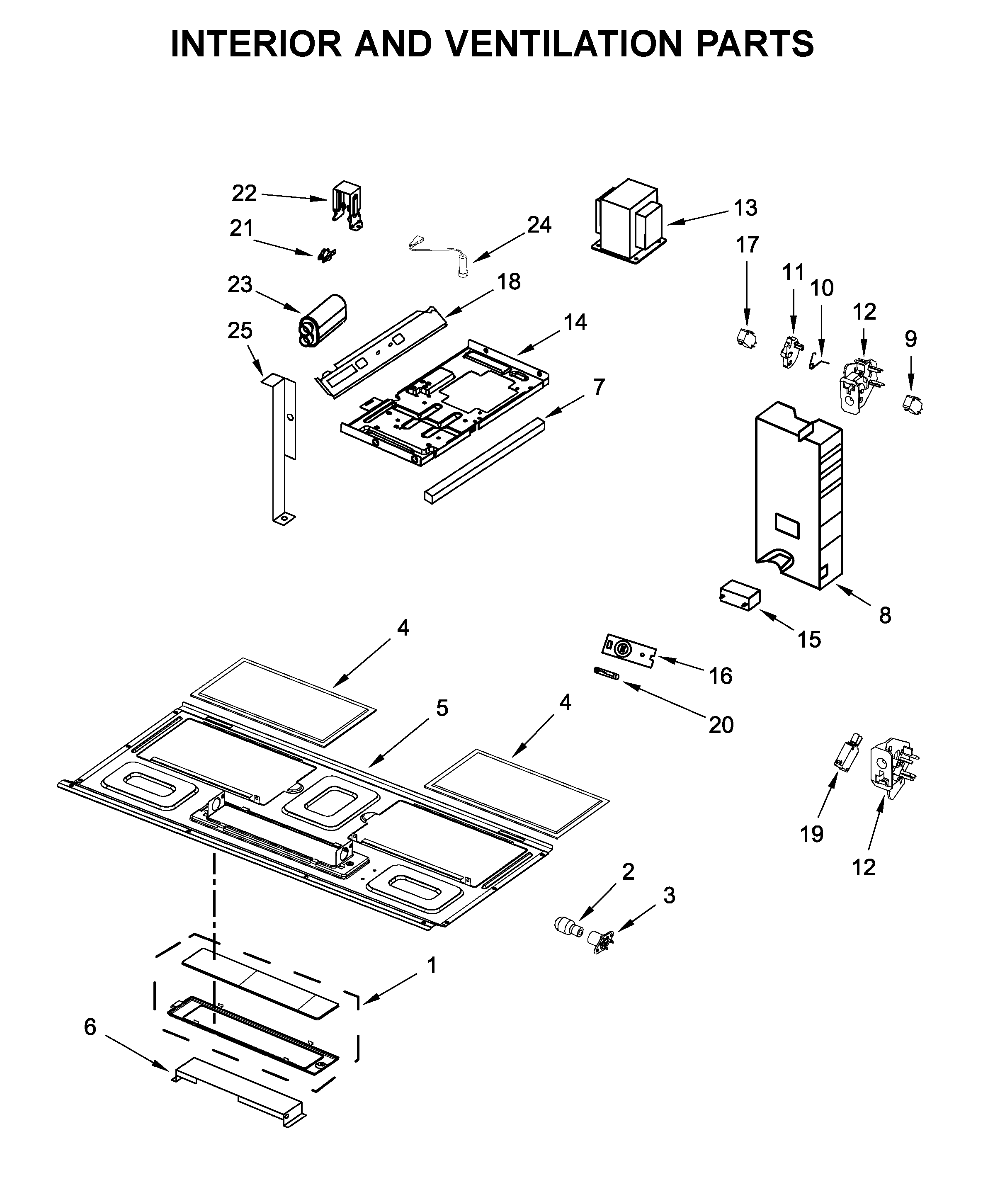 Interior and ventilation parts