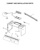 Cabinet and installation parts