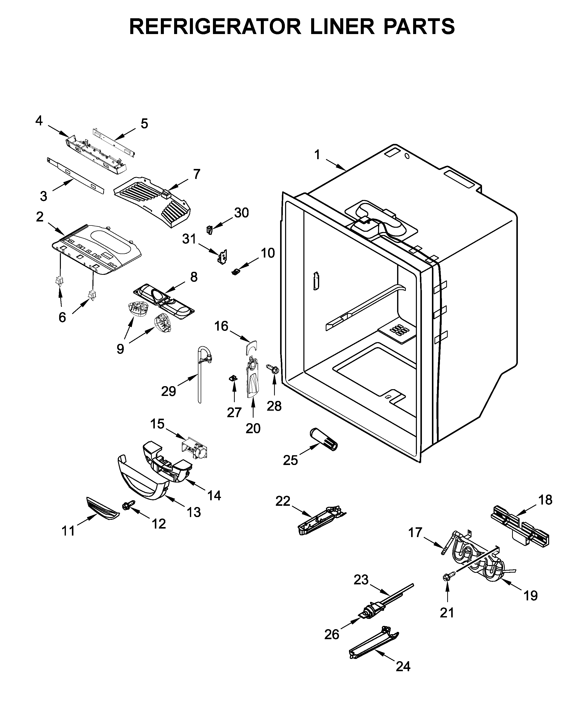 REFRIGERATOR LINER PARTS