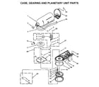 KitchenAid KSM96MF0 case, gearing and planetary unit parts diagram