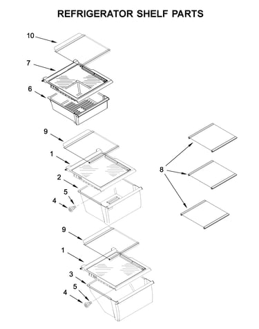 Refrigerator shelf parts