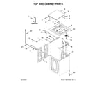 Whirlpool WTW4655JW0 top and cabinet parts diagram