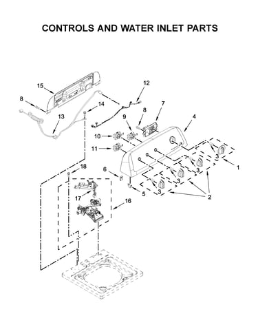 Controls and water inlet parts