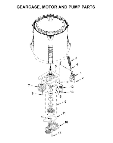 Gearcase, motor and pump parts