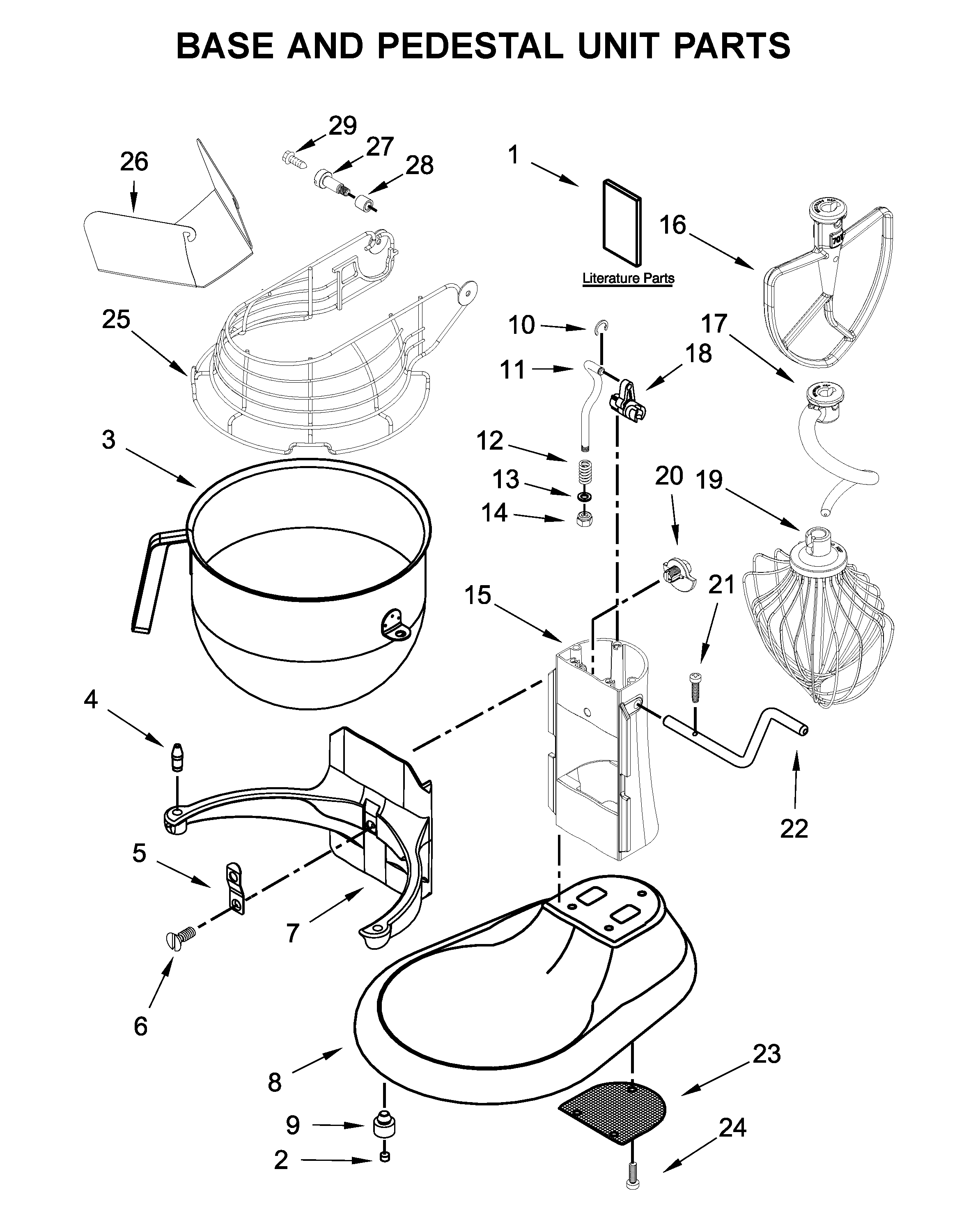Base and pedestal unit parts