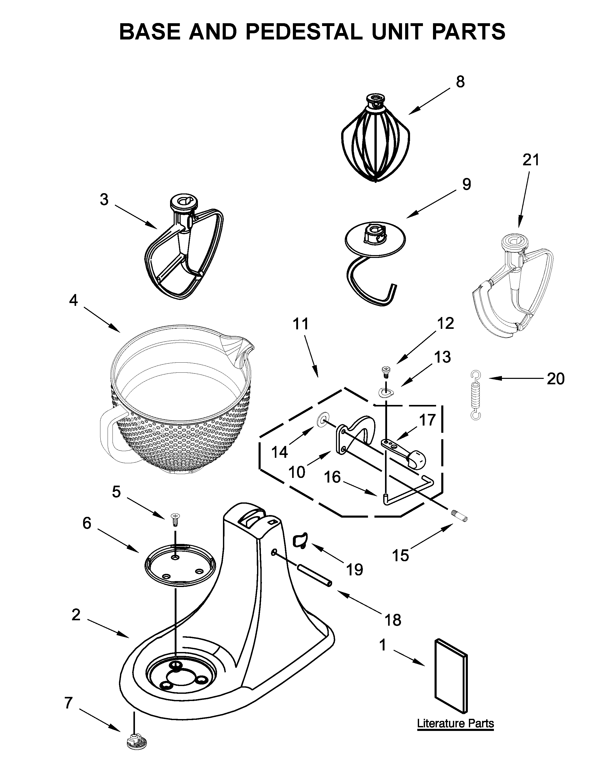 Base and pedestal unit parts