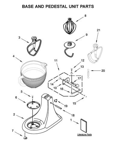 Base and pedestal unit parts