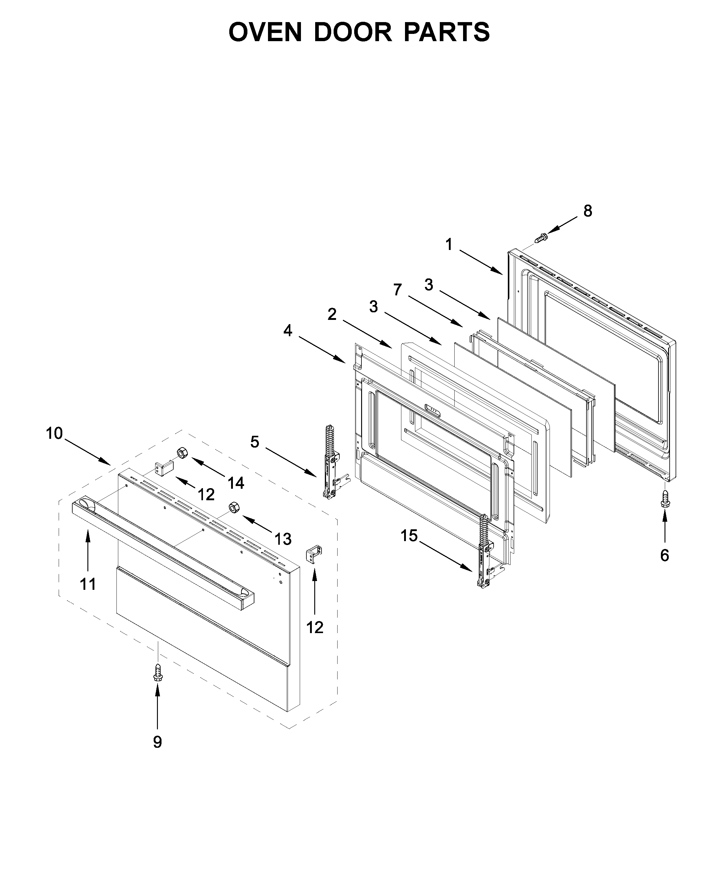 Oven door parts