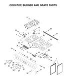 Cooktop, burner and grate parts