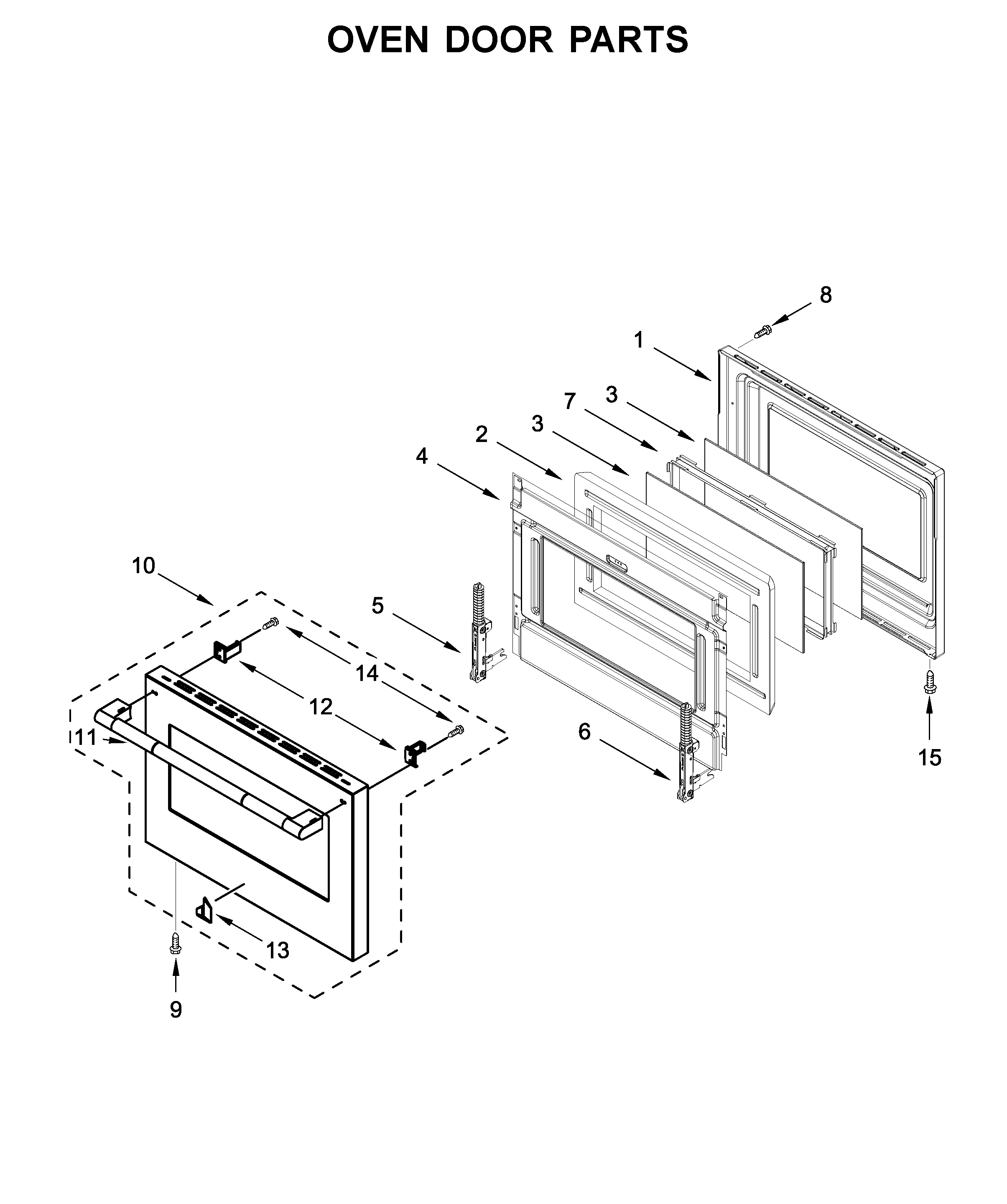 Oven door parts