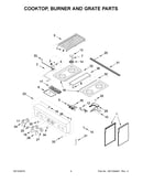 Cooktop, burner and grate parts