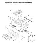 Cooktop, burner and grate parts