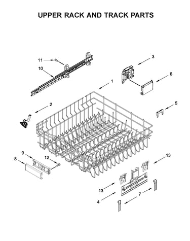 Upper rack and track parts
