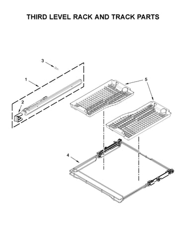 Third level rack and track parts