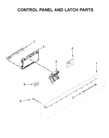Control panel and latch parts