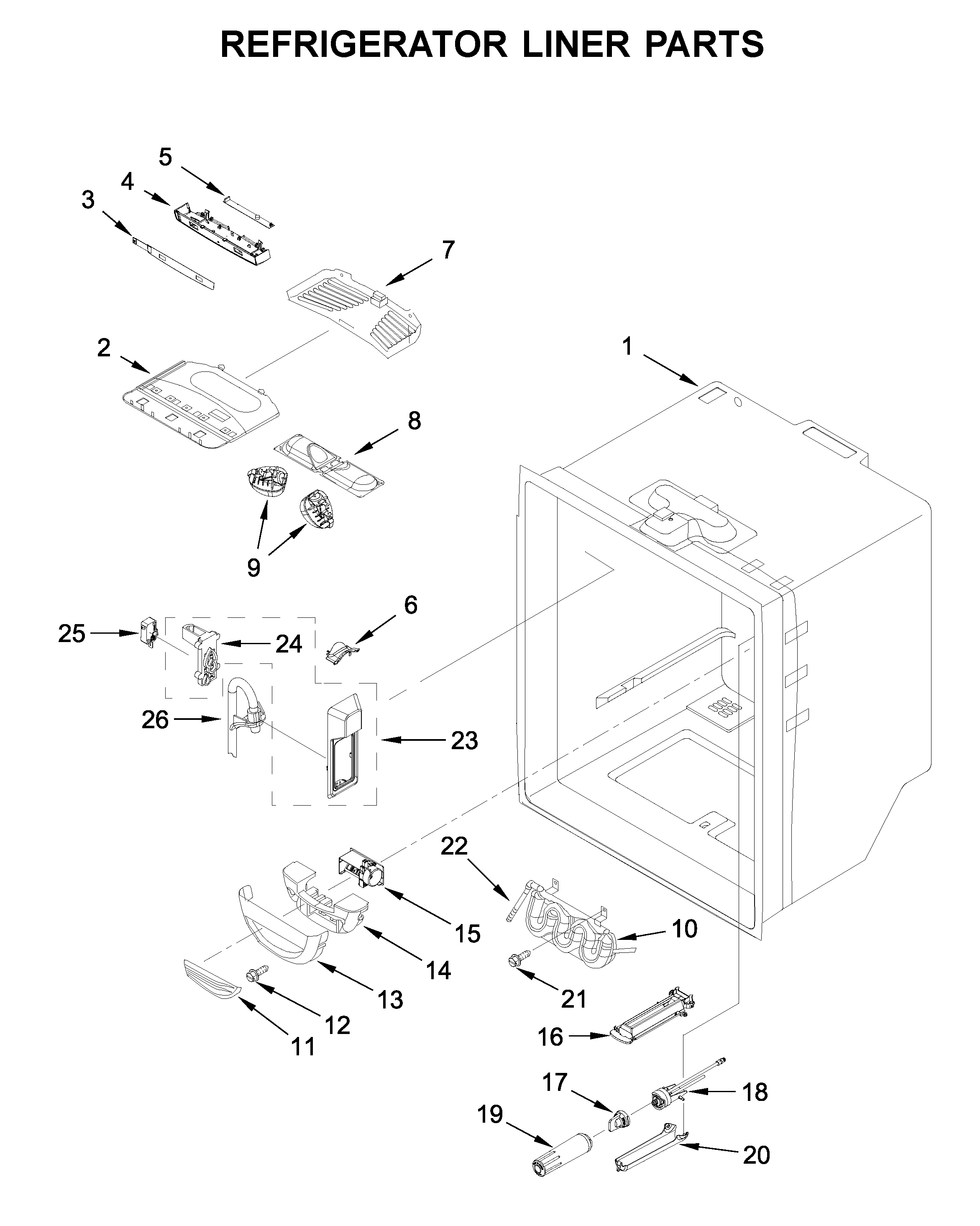 REFRIGERATOR LINER PARTS