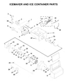 Icemaker and ice container parts