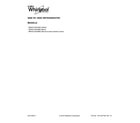 Whirlpool WRS331SDHM00 cover sheet diagram