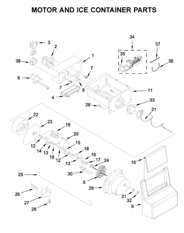 Motor and ice container parts