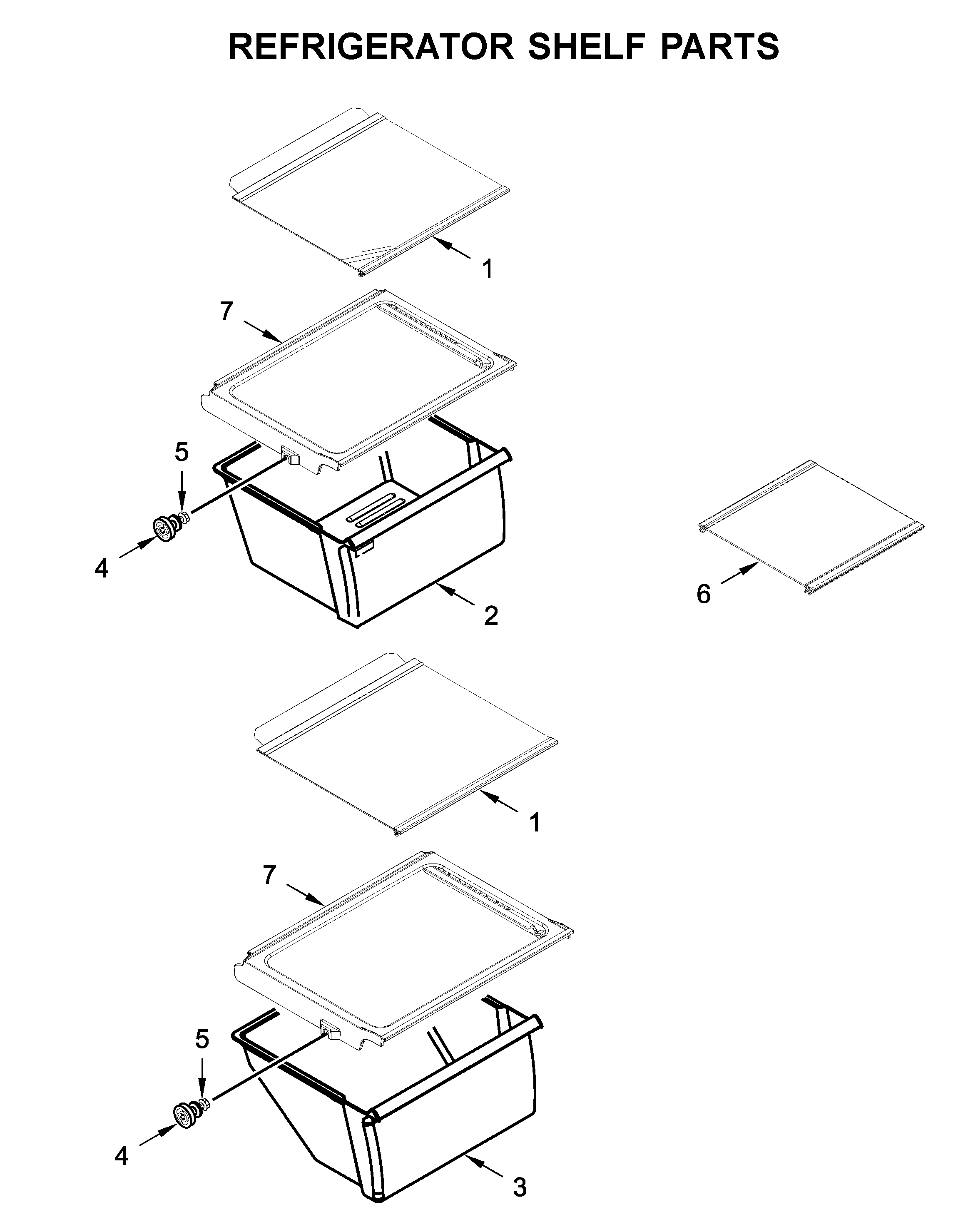 Refrigerator shelf parts