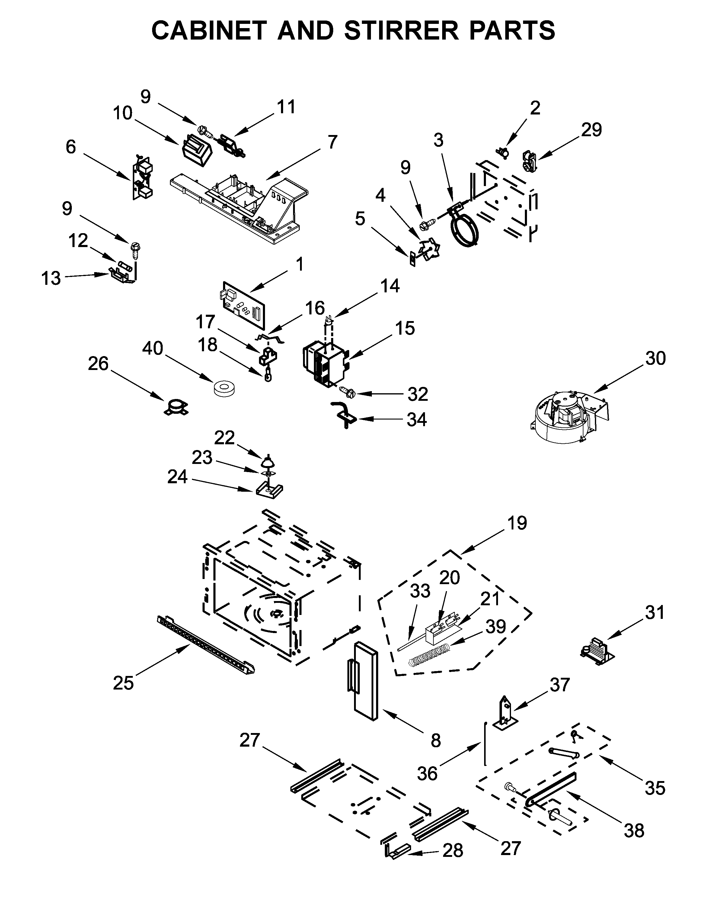 CABINET AND STIRRER PARTS