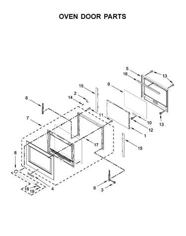 Oven door parts
