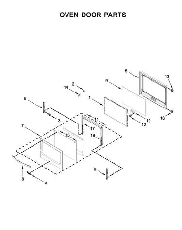 Oven door parts
