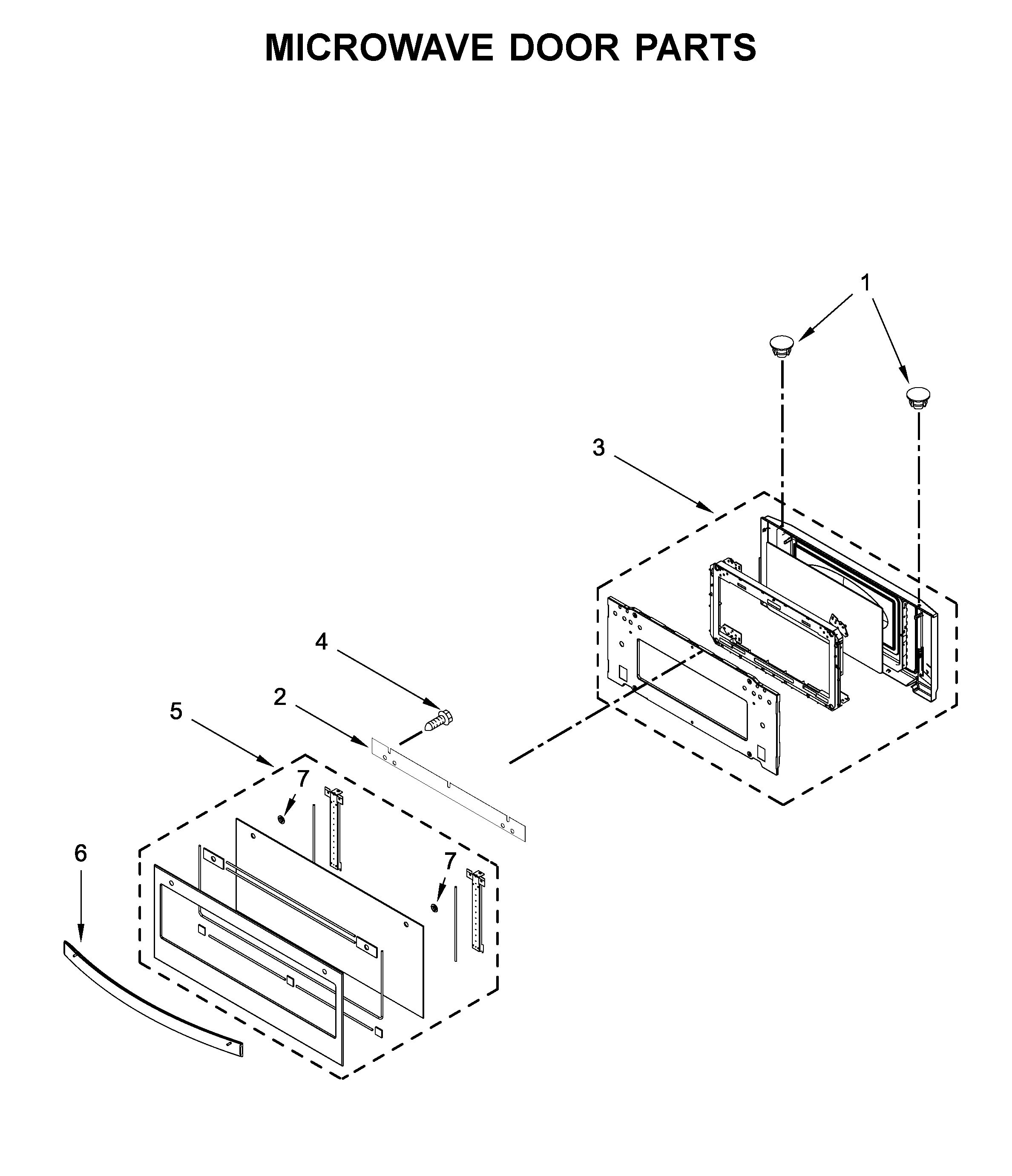 Microwave door parts
