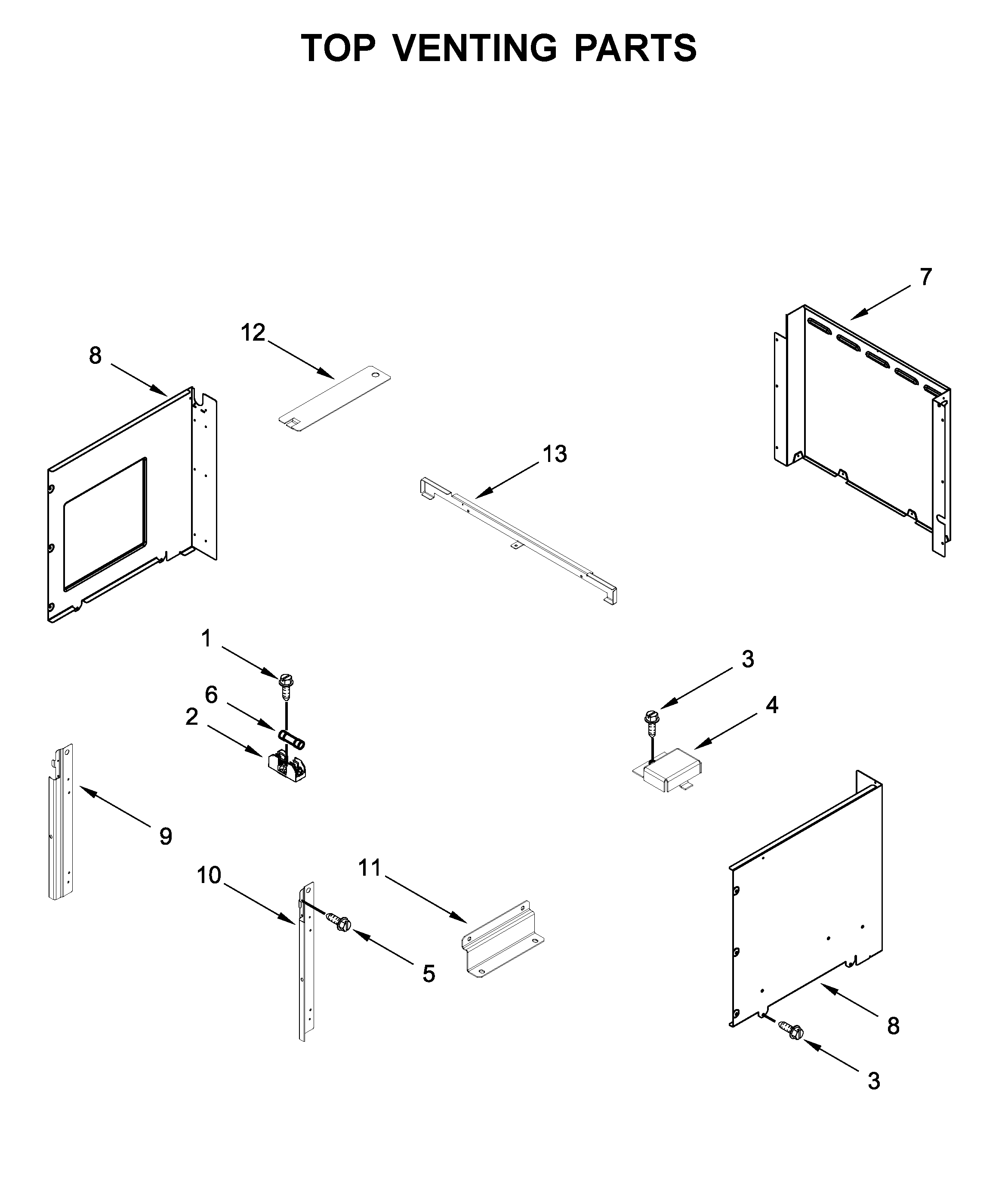 Top venting parts