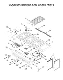 Cooktop, burner and grate parts