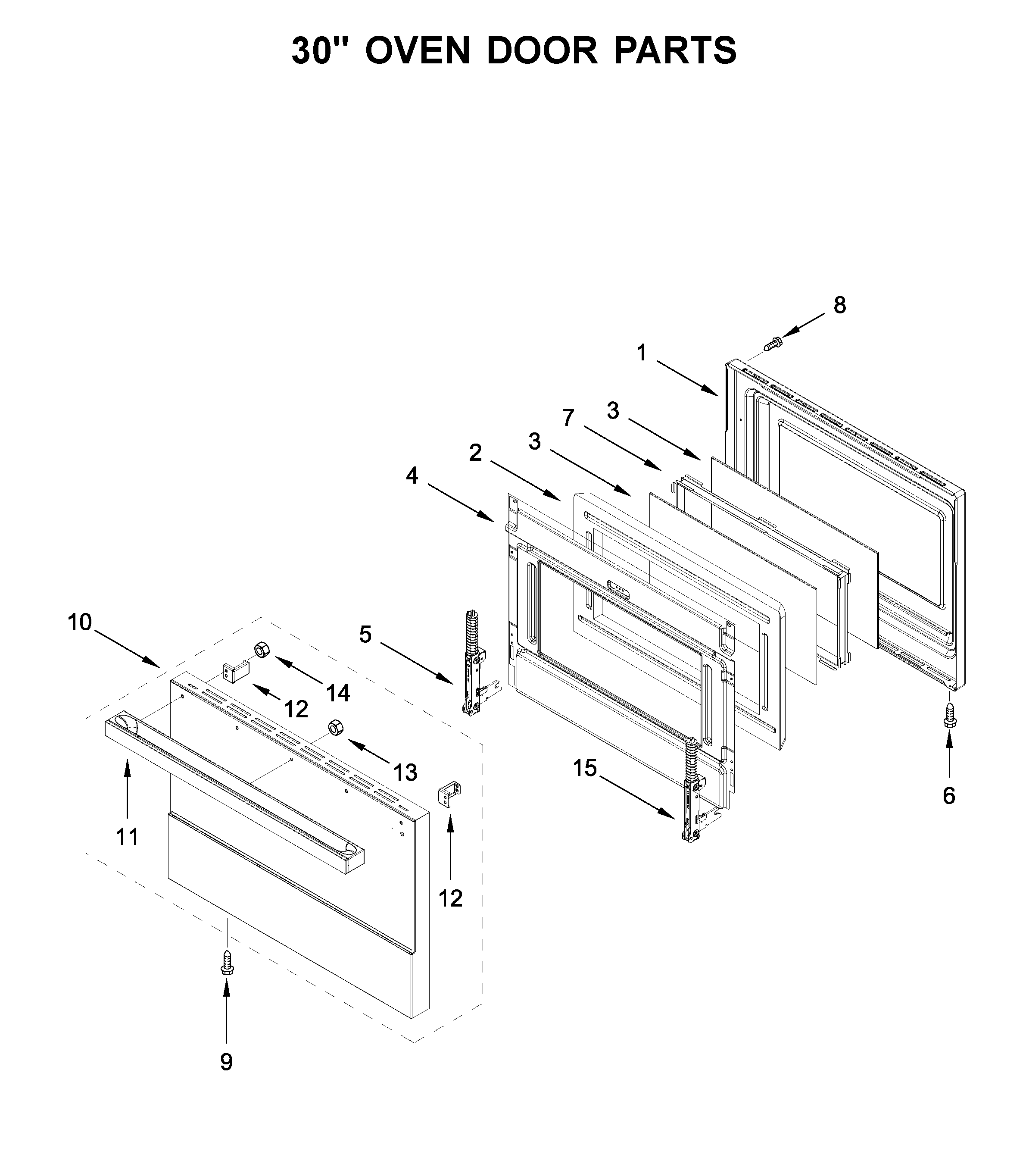 30" OVEN DOOR PARTS