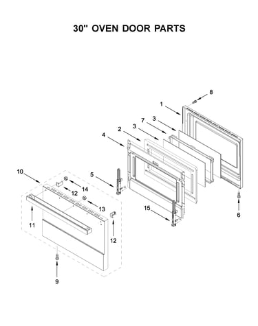 30" oven door parts