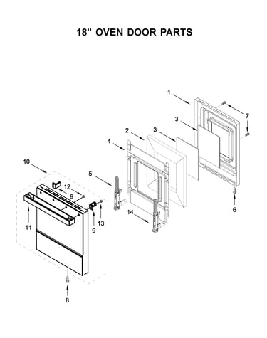 18" oven door parts