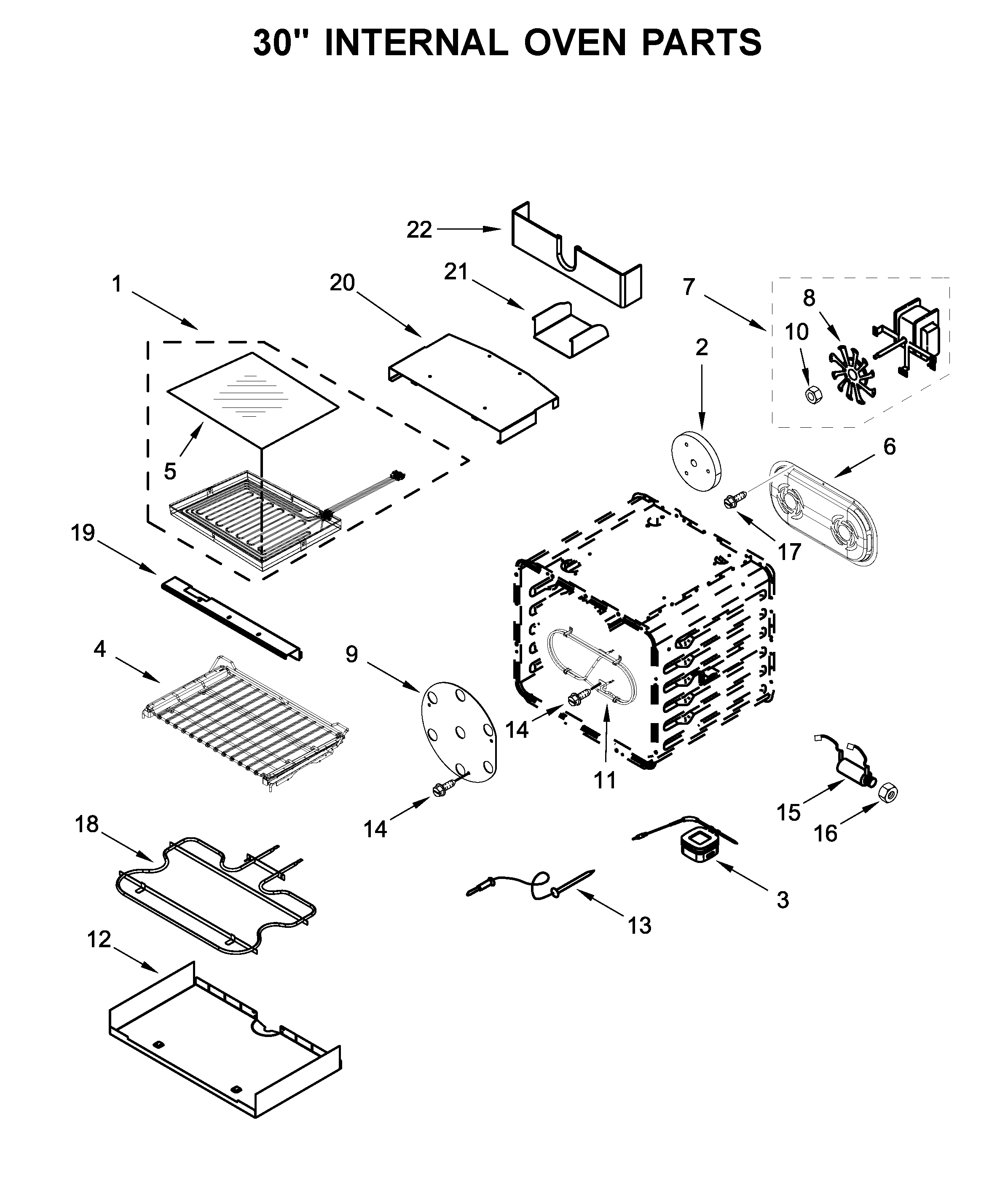 30" INTERNAL OVEN PARTS