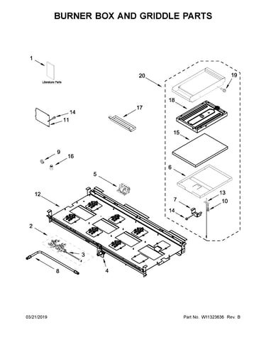 Burner box and griddle parts