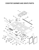 Cooktop, burner and grate parts