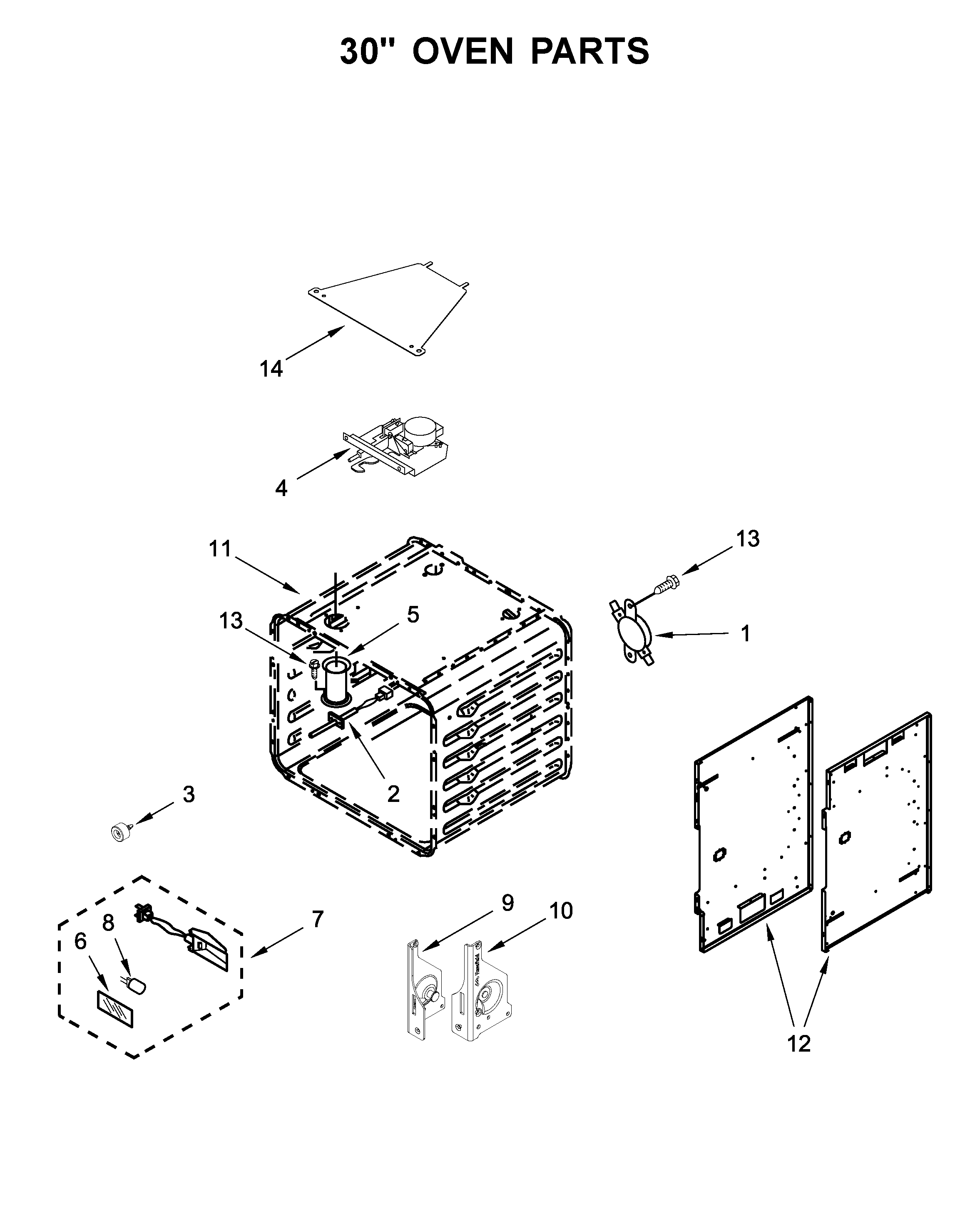 30" OVEN PARTS