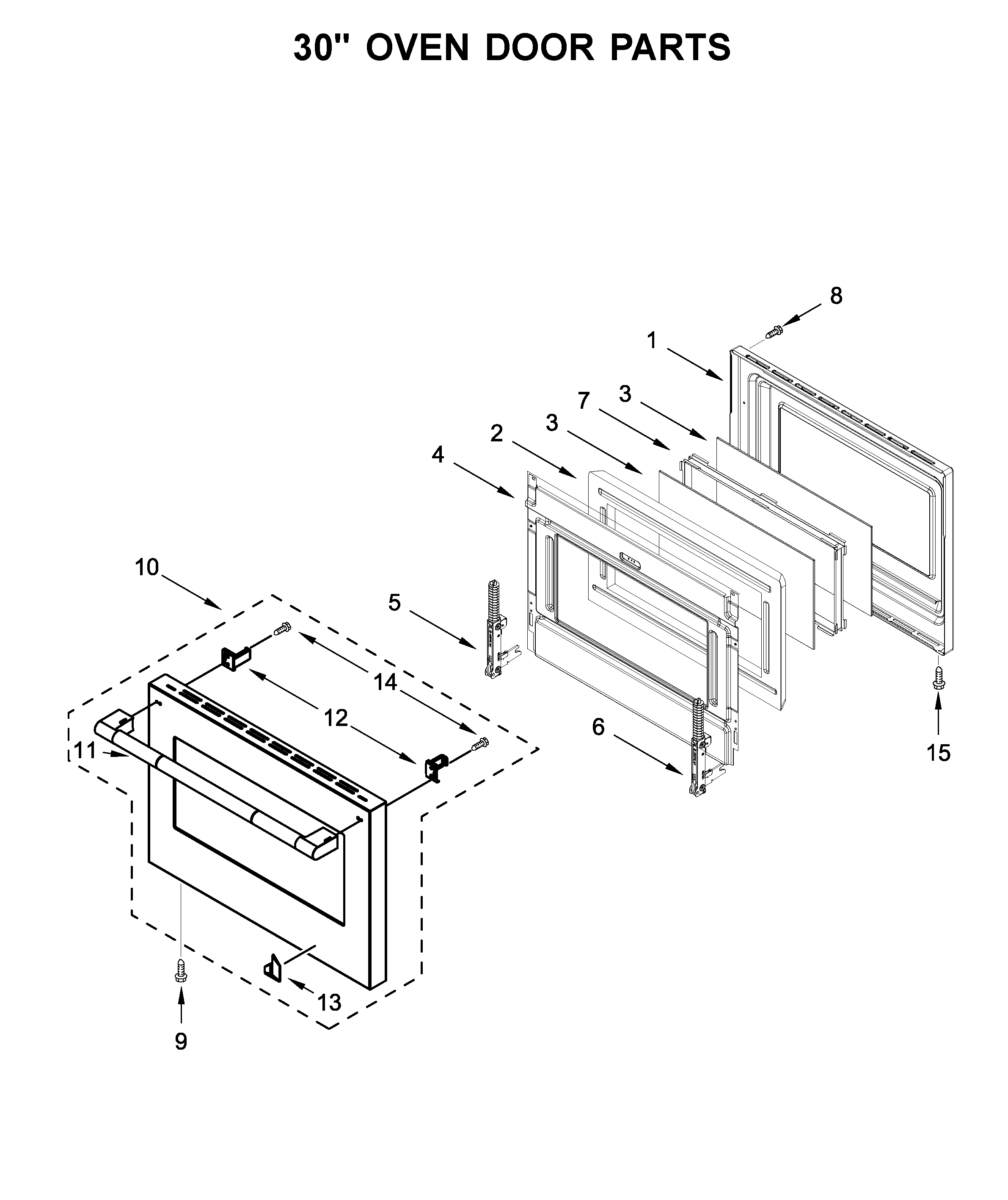 30" OVEN DOOR PARTS