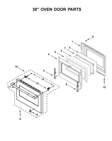 30" oven door parts