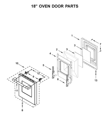 18" oven door parts
