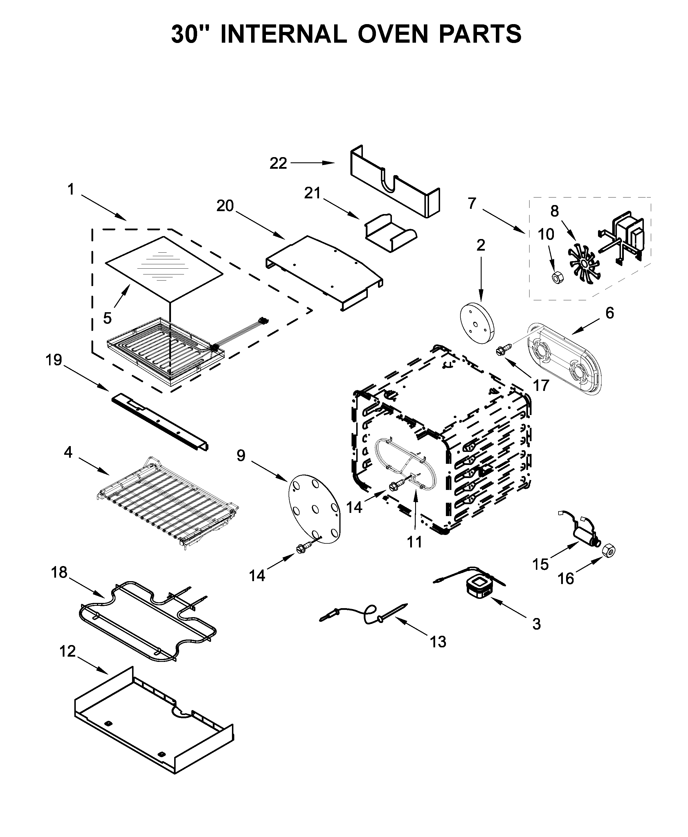 30" INTERNAL OVEN PARTS