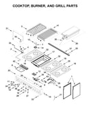 Cooktop, burner, and grill parts