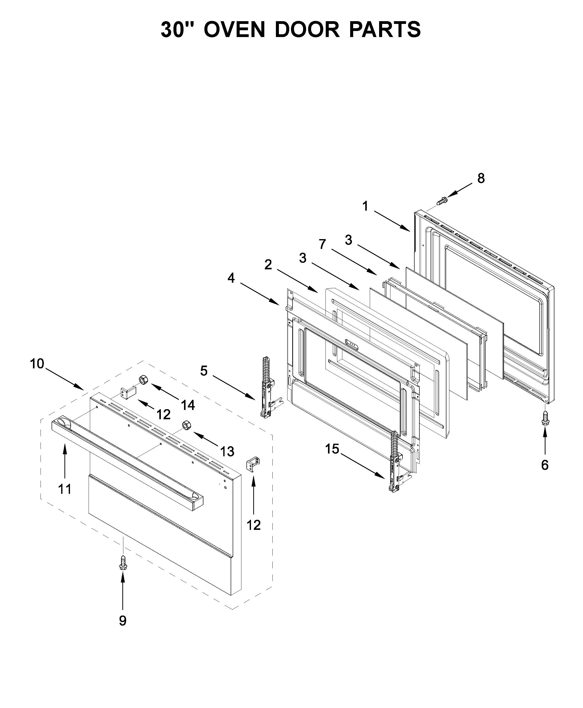 30" OVEN DOOR PARTS