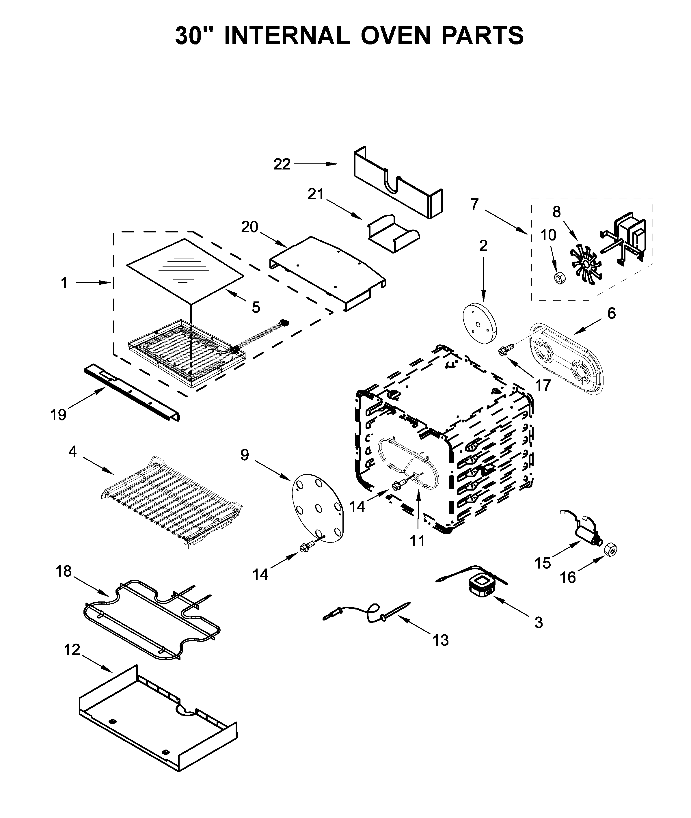 30" INTERNAL OVEN PARTS