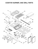 Cooktop, burner, and grill parts