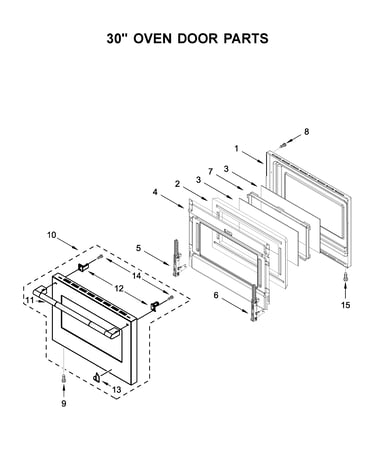 30" oven door parts