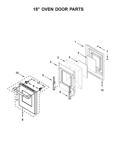 18" oven door parts