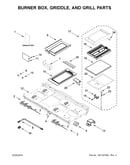 Burner box, griddle, and grill parts
