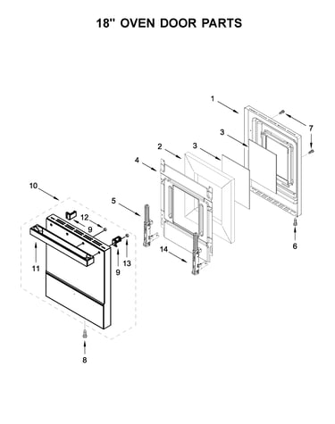 18" oven door parts