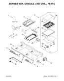 Burner box, griddle, and grill parts